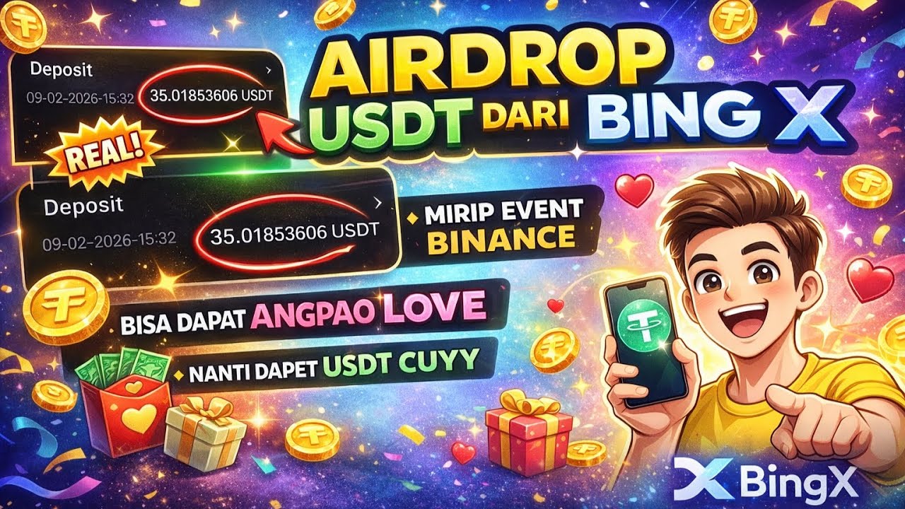 AIRDROP USDT TERBARU 2026 🔥 Dapet Gratis dari BingX! Mirip Event Binance
