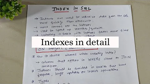 How to create Indexes In SQL | How to choose columns when creating indexes