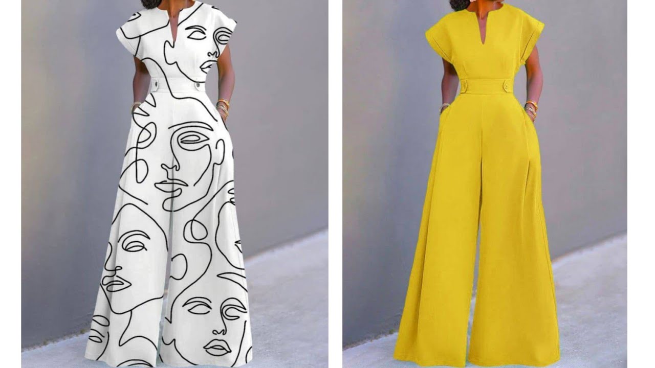 How to make a palazzo jumpsuit.  Cutting and sewing.