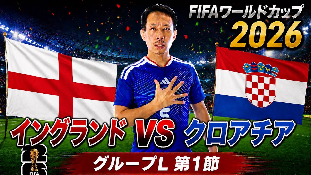 イングランド vs クロアチア グループL 第1節」FIFAワールドカップ 