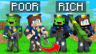 Mikey and JJ From Poor to Rich Police Challenge in Minecraft (Maizen)