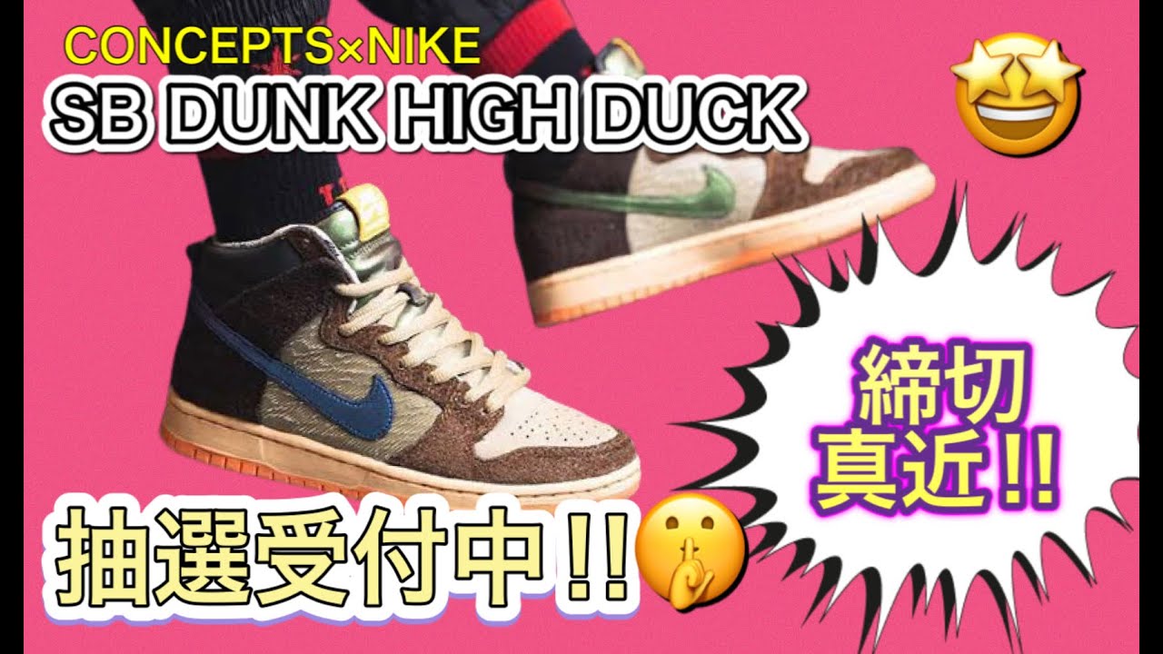Raffle applications now open! Concepts x Nike SB Dunk High “Duck 