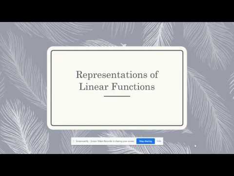 Representations of Linear Functions - YouTube
