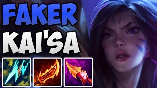 FAKER PLAYS KAI'SA MID WITH NEW BUILD! | CHALLENGER KAI'SA MID GAMEPLAY | Patch 13.12 S13