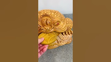 Nghệ thuật chạm khắc tượng gỗ. Tượng cóc thiềm thừ chiêu hút tài lộc gỗ ngọc am đã PU. Lh:0389889968