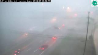 VIDEO: Car flips on I-71 in Columbus during severe storms