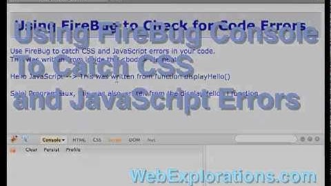 Using FireBug Console for Faster JavaScript Development