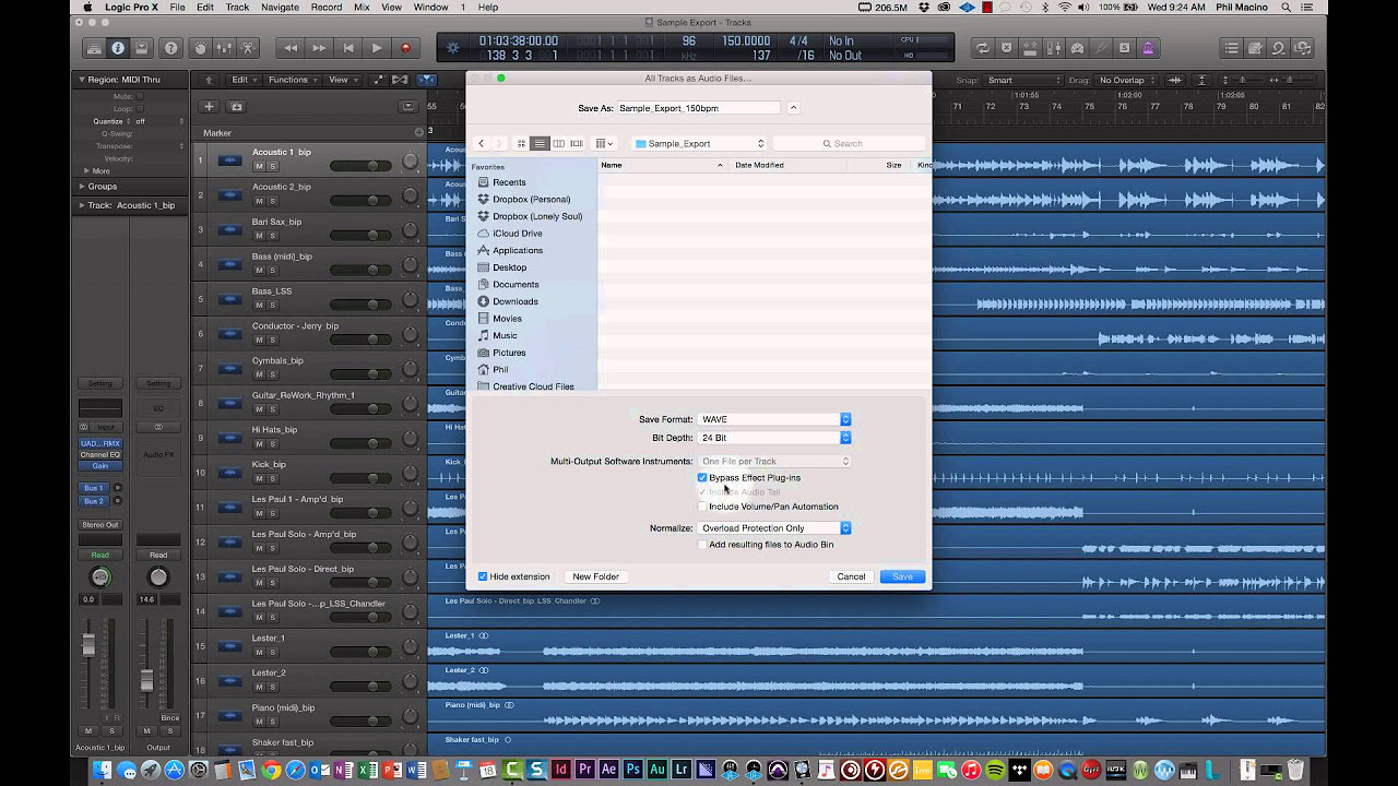 How to Export Tracks from Logic Pro X as a Project