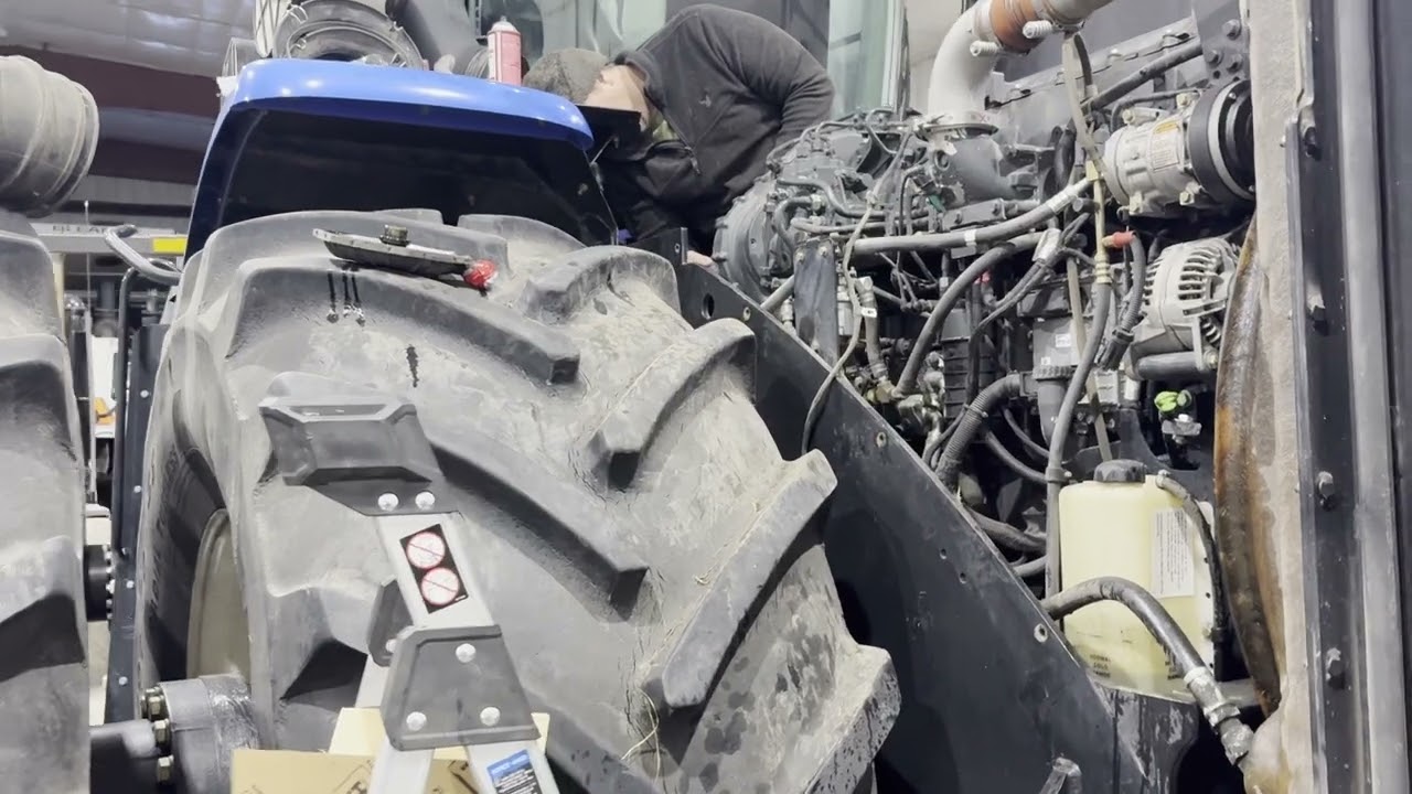 T9 New Holland valve cover gasket and crank case filter replace