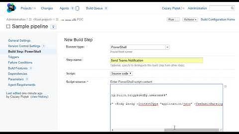 Create powershell buildstep