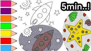 Full Rocket Coloring for Kids || Rocket Painting for Kids || Rocket Drawing and Coloring News
