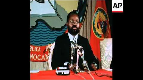 SYND 29 3 76 PRESIDENT SAMORA MACHEL OF MOZAMBIQUE SPEAKING IN LOURENCO MARQUES (MAPUTO)