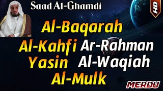 Surat Al Baqarah,Al Kahfi,Yasin,Ar Rahman,Al Waqiah,Al Mulk Saad Al-Ghamdi, Al Quran Pengantar Tidur