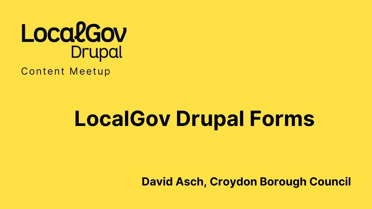 LocalGov Drupal webform - YouTube