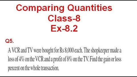 NCERT Solution CLASS-8(VIII) Mathematics CHAPTER-8 Comparing Quantities  Ex-8.2 Q5 @bhullar