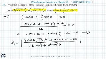Q23 Ch10 Straight Line Misc Prove that the product of the lengths of the perpendiculars drawn from