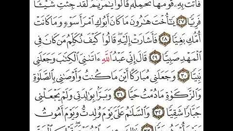 سورة مريم أيه ٢٧ الى ٣٣ الشيخ محمد صديق المنشاوي