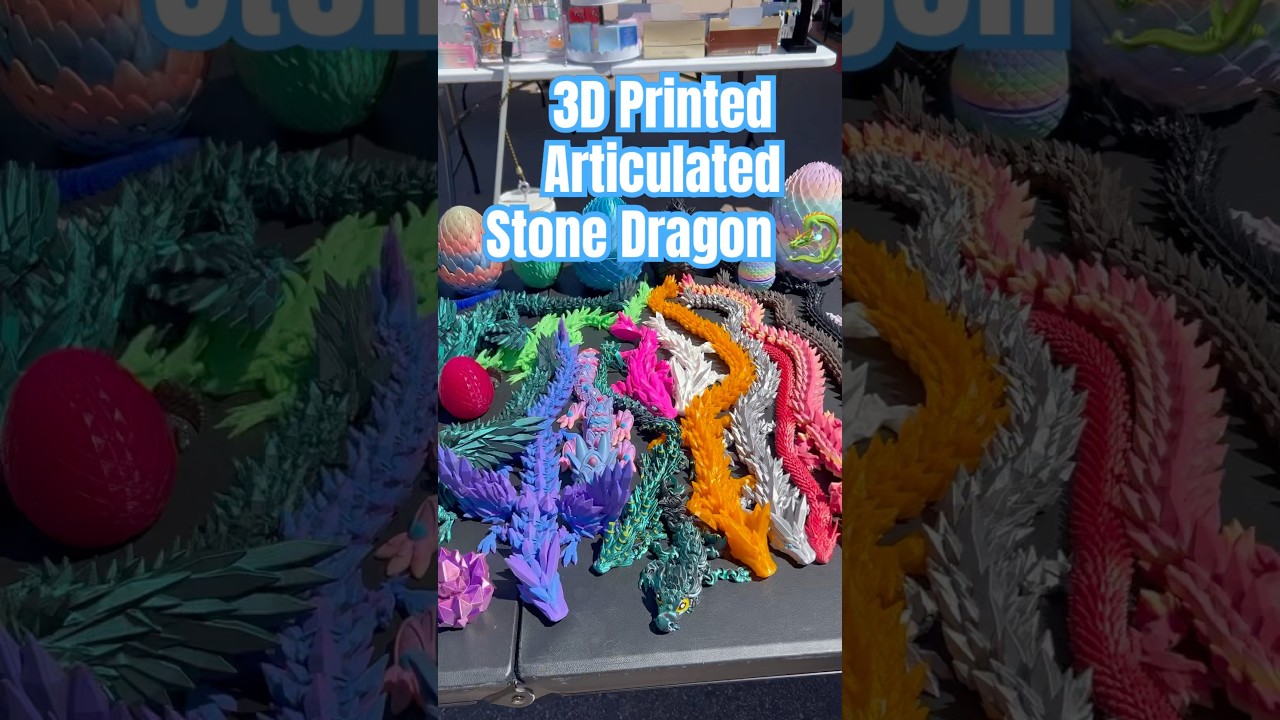 3D PRINTED ARTICULATED STONE DRAGON 🐉 