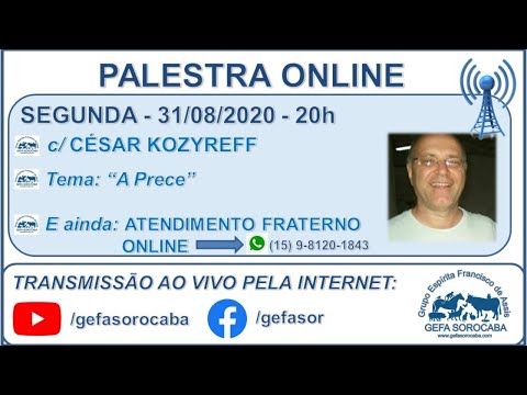 Assista: Palestra online - c/ CÉSAR KOZYREFF (31/08/2020)