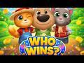 Crazy Run Game Battle🔥| Talking Tom Gold Run Friends | Mash 3d fun |🎯 Who Will Win ? | Gaming