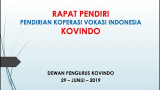 KOVINDO Discussion Senin, 29 Juni 2020 Jam 19:30 WIB