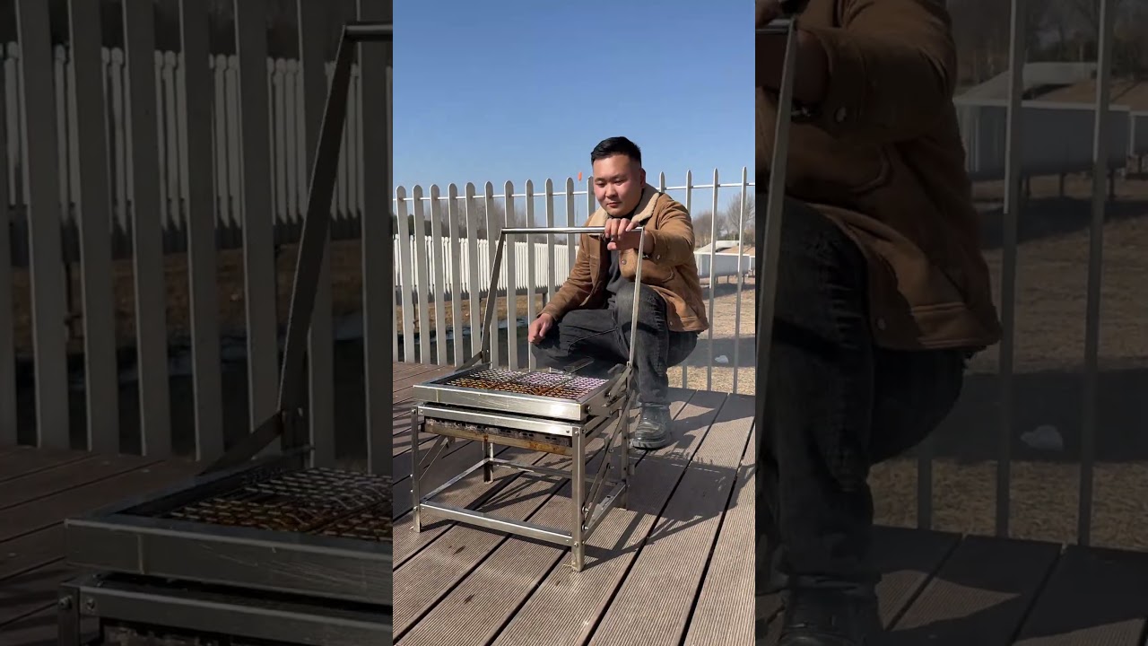 Camping and barbecue tools, new rotating barbecue grill 