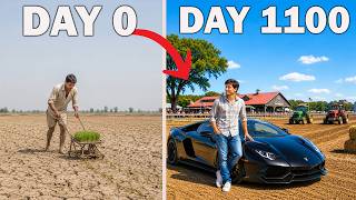 I Survived 1100 DAYS on the FLAT MAP with $0 ! RACE TRACK BUILD? Farming Simulator 25