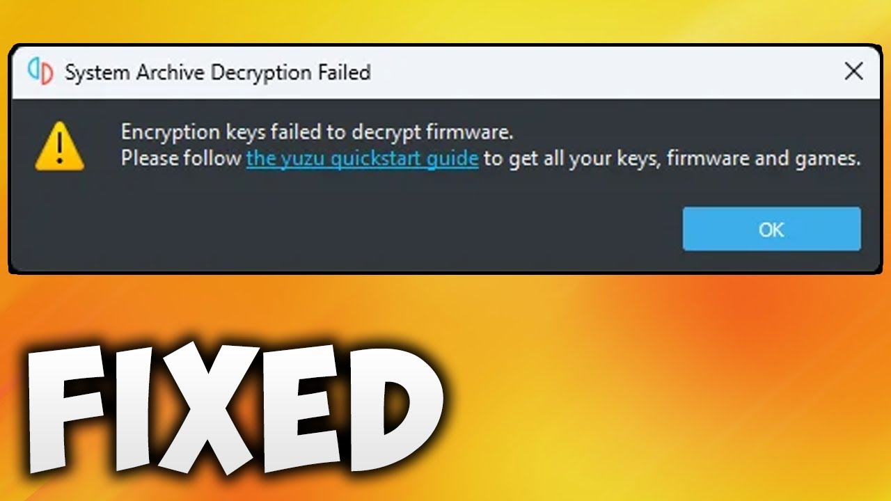 Yuzu Encryption keys failed to decrypt Firmware (System archive