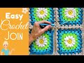 CROCHET How to Join Your Daisy Granny Squares:  Easy Join As You Go Method