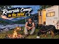 ⁠A Night Camping Alone Beside the Wild River | Rain Camping | caravan