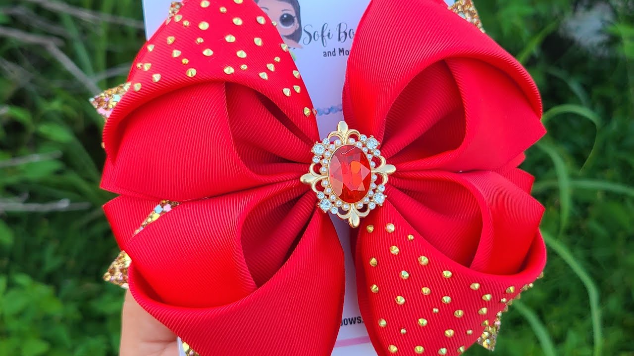 Moño Gajos con listón de 7.5 cm Super fácil de hacer