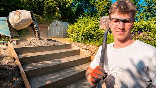 Building Massive Concrete Stairs for Our Homestead