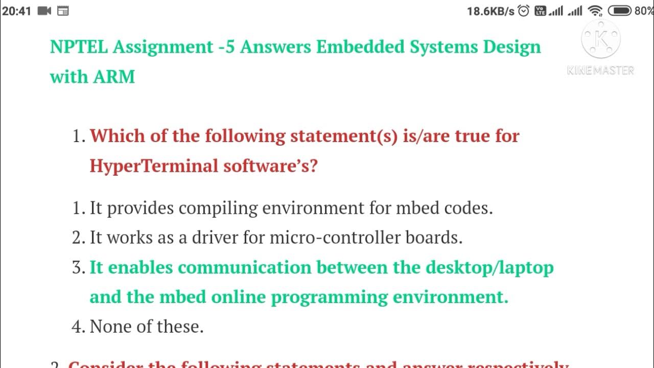 introduction to embedded systems nptel assignment answers 2021