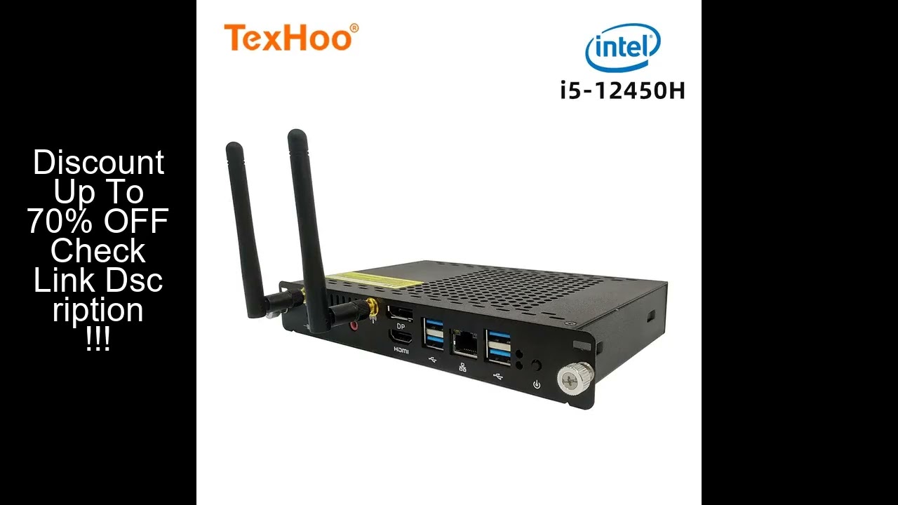 TexHoo OPS Mini PC Computer Intel Core i5 12450H Processor Windows 11 Pro For Conference Teach Scree