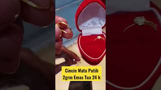 Cincin Permata Putih 2grm emas Tua