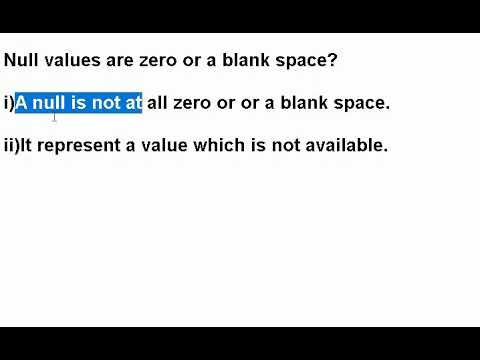 SQL: Null values are zero or blank space