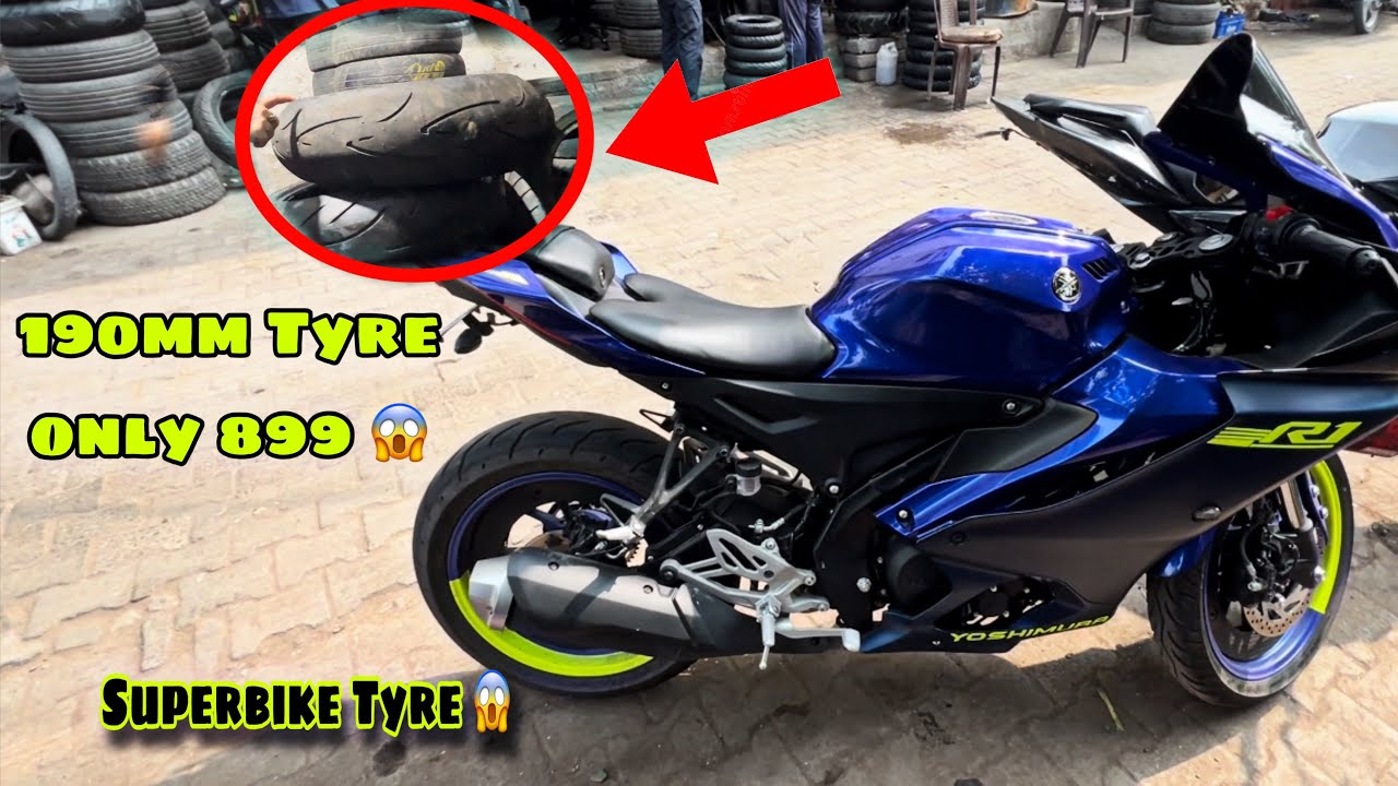 installing 190mm Tyre in  R15 v4 😍 Superbike Tyre in R15v4 || 