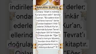 Bakara Suresi 91.Ayet Türkçe Meali