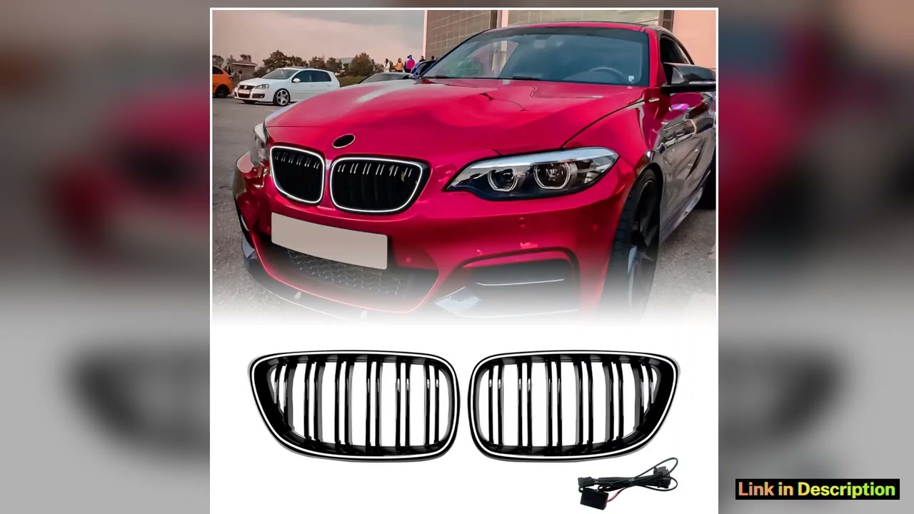 Grill Front Kidney Grille Upper Bumper Hood Mesh Grid W LED Light Strip For BMW F22 F23 218i 220i 2