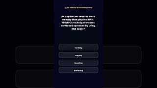 🟡 An application requires more memory than physical RAM. Which OS tec... | SSC Quiz #shorts