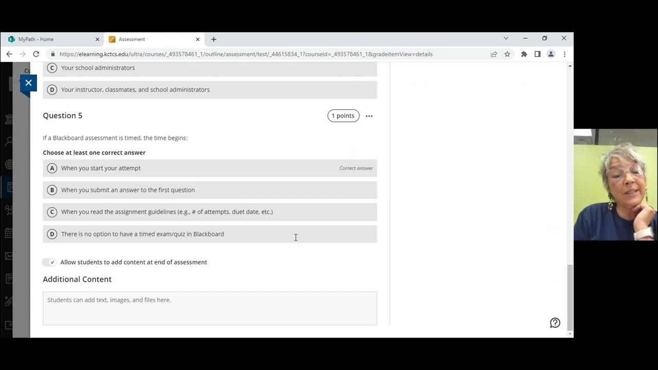 How to take a quiz in blackboard youtube