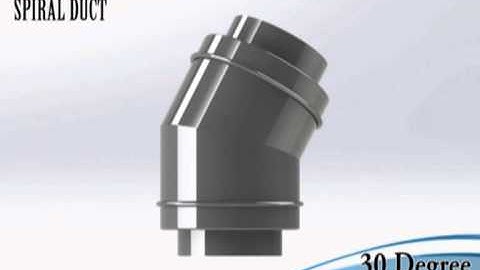 30 DEGREE ELBOW SPIRAL DOUBLE WALL DUCT// CODO 30 GRADOS ESPIRODUCTO DOBLE PARED