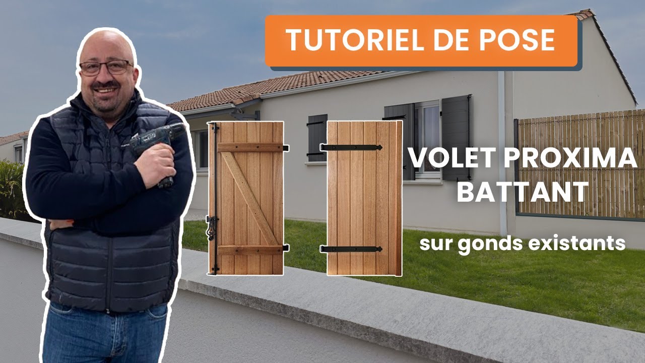 Tutoriel pose du volet battant bois Proxima (& Wasat) sur gonds — free download