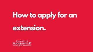 How to apply for an extension