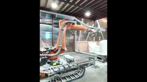 KUKA Robot with robot track for engraving application