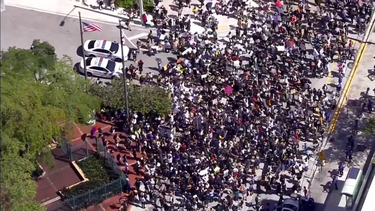 Peaceful marches, clashes with police in Miami, Fort Lauderdale on ...