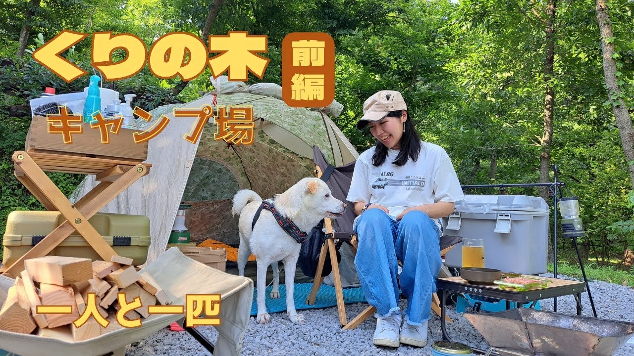 【くりの木キャンプ場前編】外気温39℃！！避暑地を求めて渋川へ【一人と一匹】