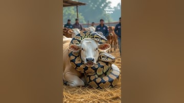 Giant Python Attacks Cow | Deadly Snake Attack in Jungle | Real Wildlife Fight Caught on Camera #cow