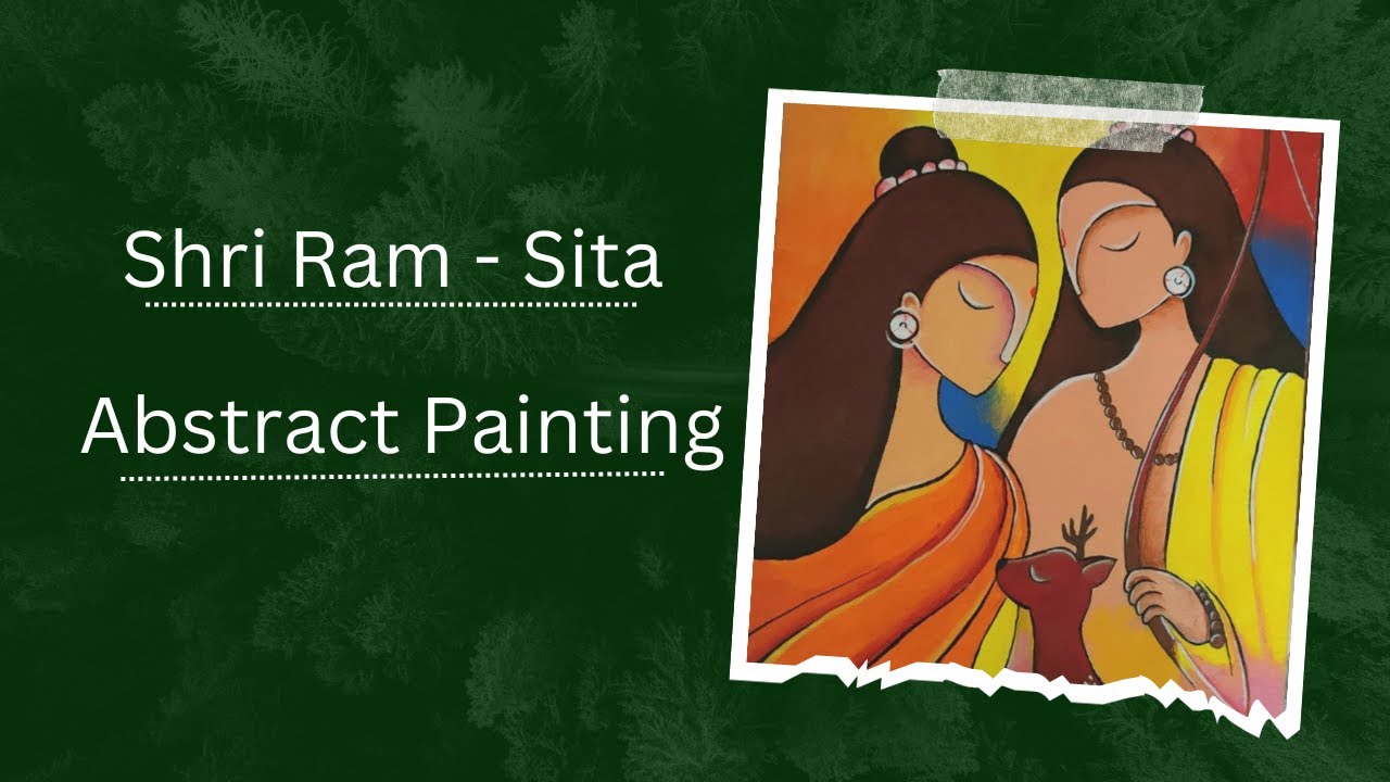 Shri Ram Sita Abstract Painting on A3 size for Beginners Lord
