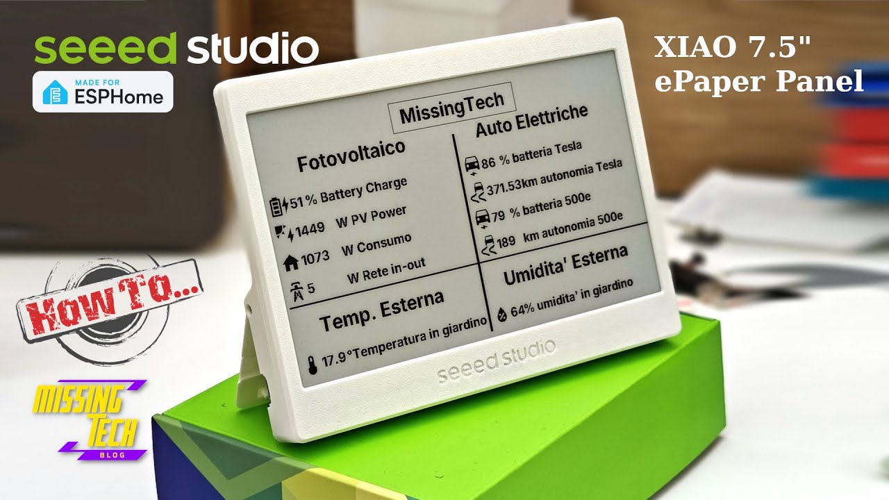 Seeed Sudio XIAO 7.5 e-Ink Panel con ESP32 - come programmarlo con ESPHome